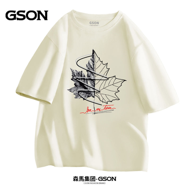 Brand GSON short-sleeved T-shirt men's summer fashion new loose Hong Kong style round neck versatile bottoming shirt