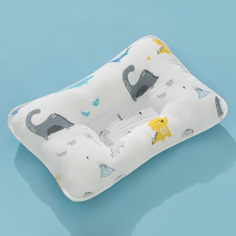 Baby pillow pure cotton gauze baby shaping pillow for all seasons, breathable and cute, newborn head shape, anti-eccentric head correction