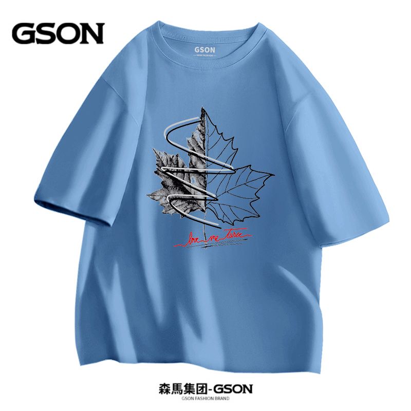 Brand GSON short-sleeved T-shirt men's summer fashion new loose Hong Kong style round neck versatile bottoming shirt