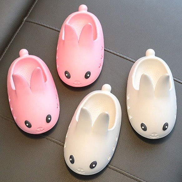 1X Rabbit baotou shoes cartoon parent-child indoor and outdoor slippers men and women non-slip cute home shoes sports shoes children's shoes
