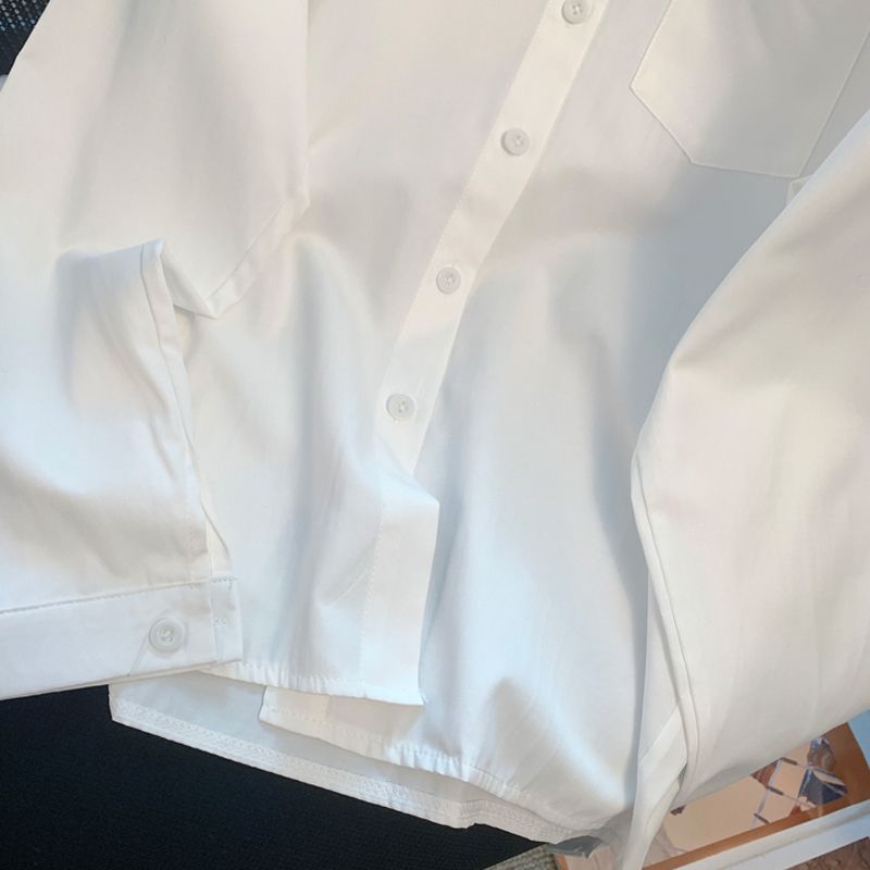 白色jk制服衬衫女长袖韩版学院风小众秋季新款女装外穿衬衣女上衣