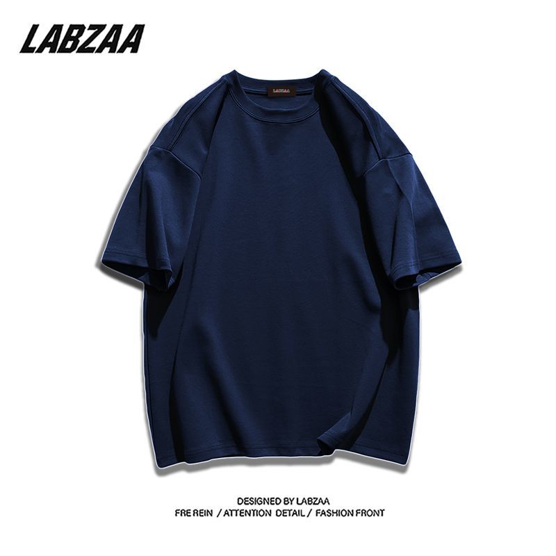 LABZAA heavy cotton summer new short-sleeved T-shirt women's solid color ins country tide brand niche couple round neck top