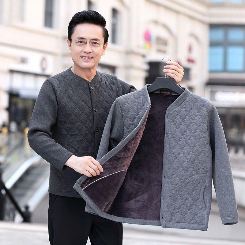 Spring and autumn coats for middle-aged and elderly men, grandpa tops, knitted cardigan sweaters for the elderly, casual jackets for dads