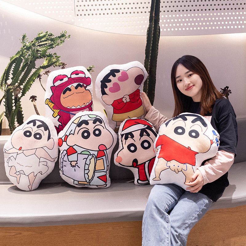 Crayon Shin-chan pillow for men and women, cute creative doll, plush toy, spoof Internet celebrity doll cushion, birthday gift