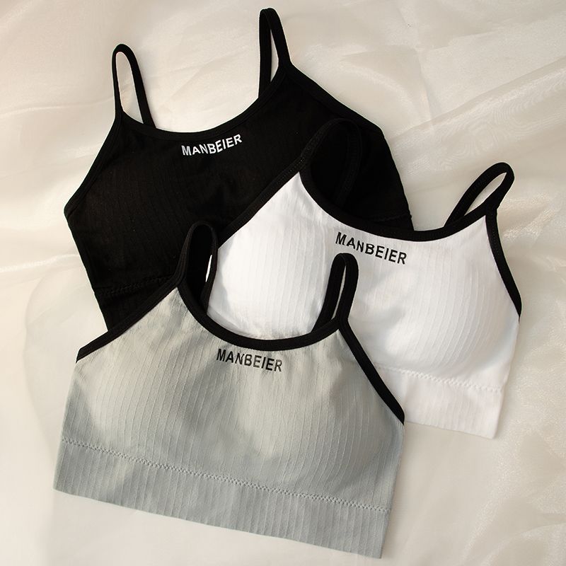 Girls underwear wrapped chest Korean version of high school students no steel ring gathered anti-sagging sports shockproof camisole bra