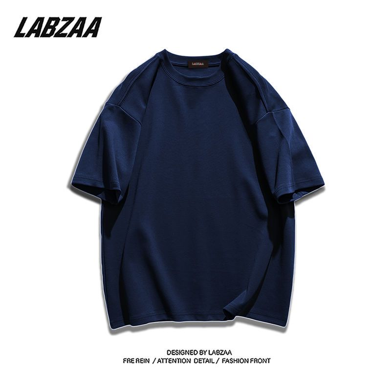 LABZAA pure cotton high street round neck solid color basic model all-match short-sleeved t-shirt female  summer loose ins top