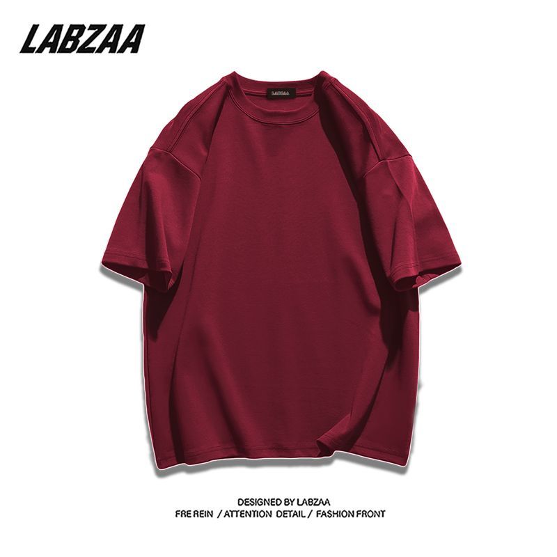 LABZAA pure cotton high street round neck solid color basic model all-match short-sleeved t-shirt female  summer loose ins top