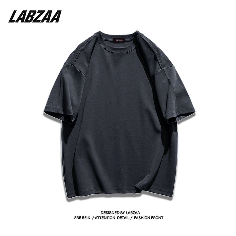 LABZAA pure cotton high street round neck solid color basic model all-match short-sleeved t-shirt female  summer loose ins top