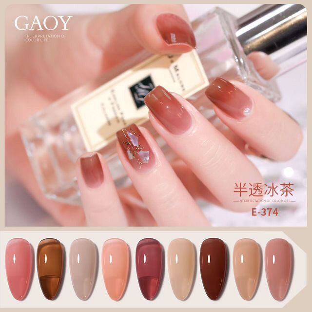 Manicure light therapy gel nail polish set Internet celebrity popular color Goya nude color ice translucent jade color nail polish gel jelly color