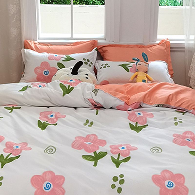 Pastoral style purple tulip quilt cover four-piece set high-value bedding single dormitory bed sheet three-piece set