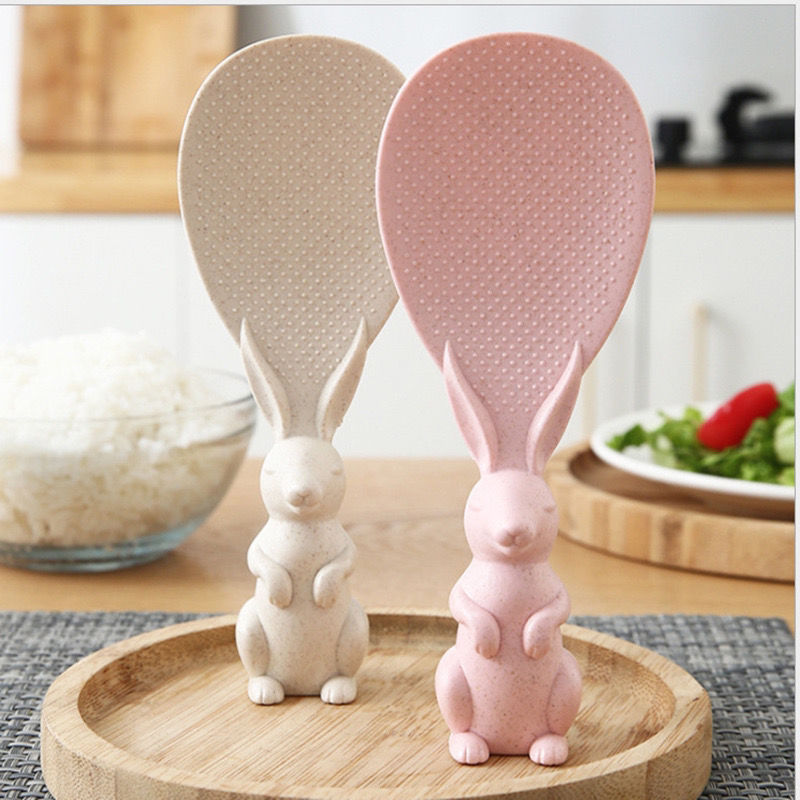 Little rabbit rice spoon can stand three-dimensional household rice spoon rice cooker rice spoon non-stick rice shovel kitchen rice spoon rice shovel
