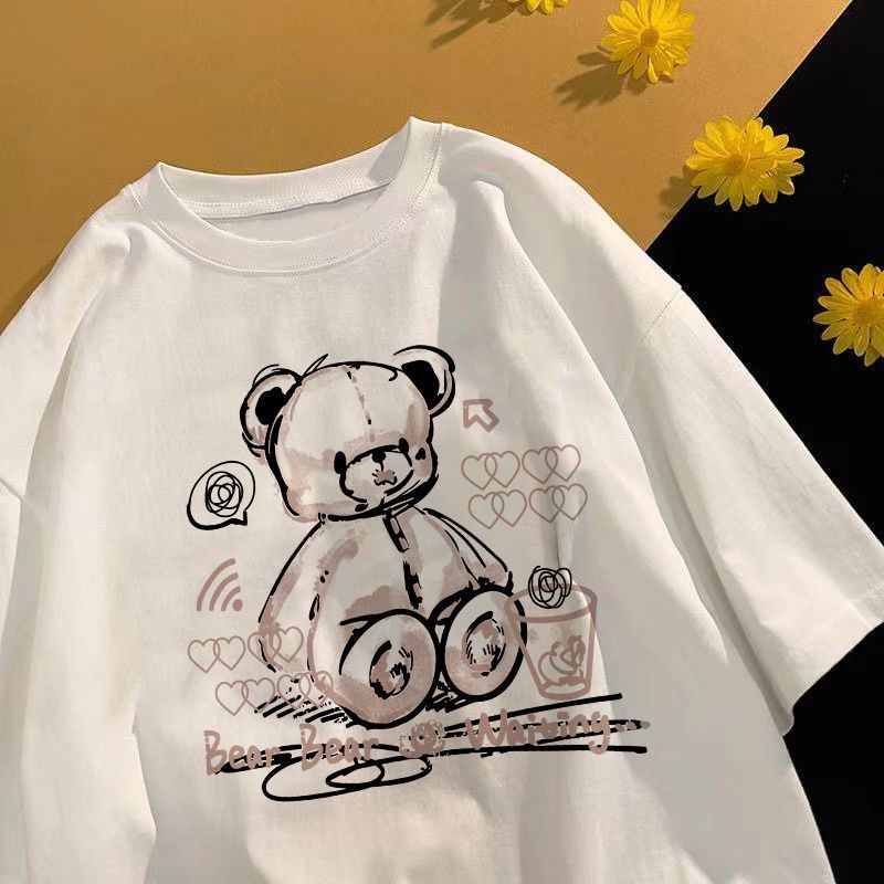 Short-sleeved t-shirt female 2023 new summer all-match student personality Hong Kong style loose trendy ins design niche top