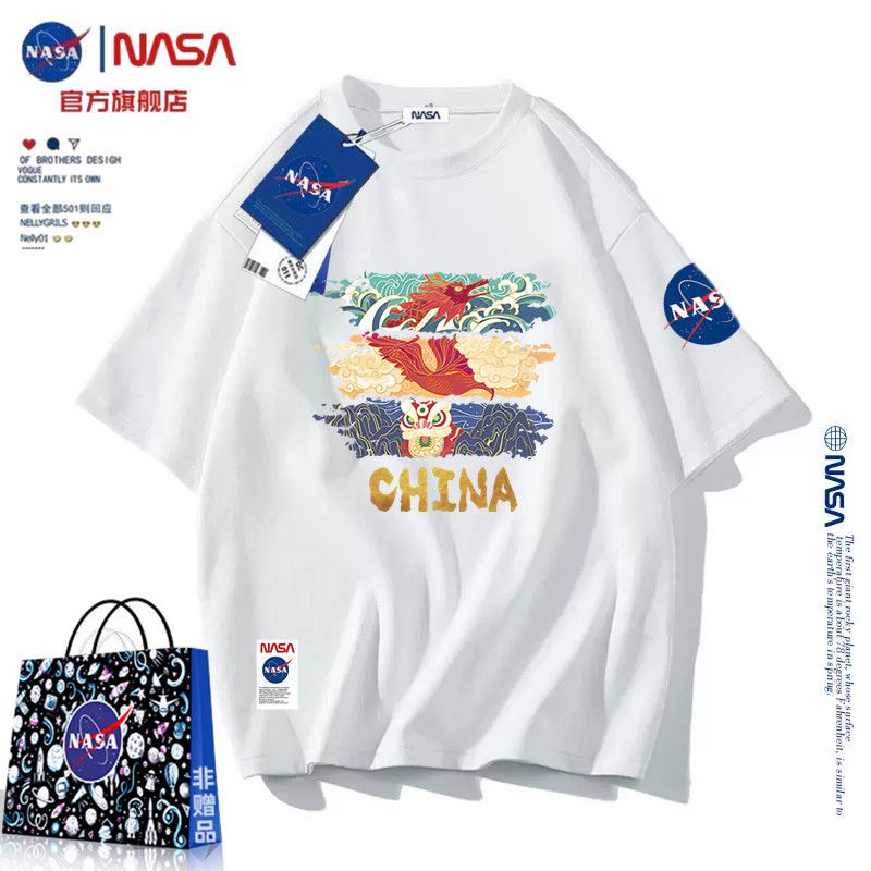 NASA官方旗艦店純棉短袖t恤男女夏季寬鬆打底衫半袖ins學生情侶轉
