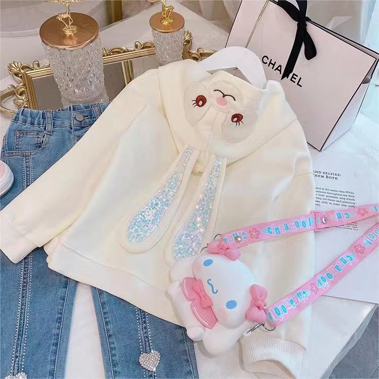 Girls sweatshirt 2022 new autumn Korean style Western style children's medium and large children's hooded sweatshirt long-sleeved children's clothing trendy