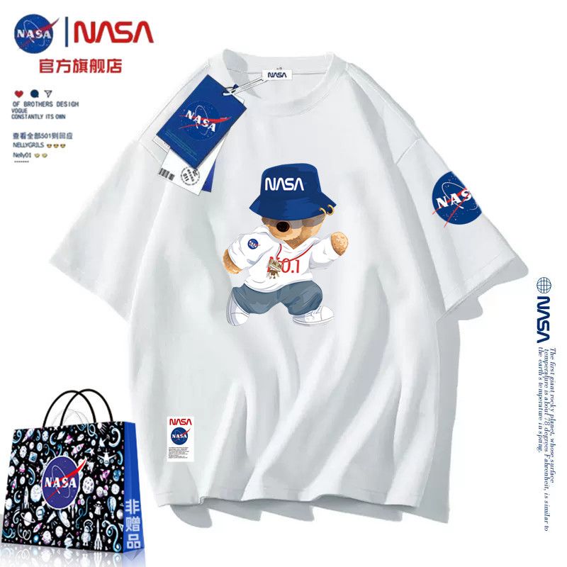 NASA官方旗艦店純棉短袖T恤男女時尚美式寬鬆夏衣上衣半袖情侶裝