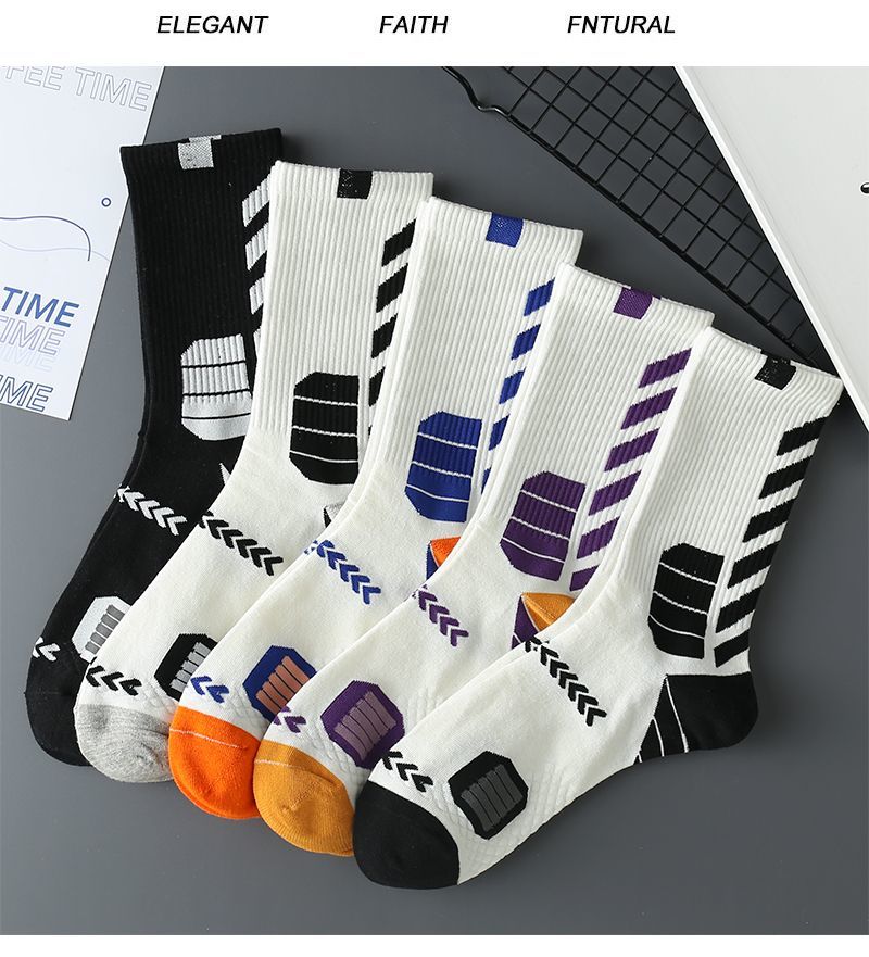 Basketball socks, sports socks, men's long sleeves, high top, men's medium sleeves, American style practical training_voghion.com