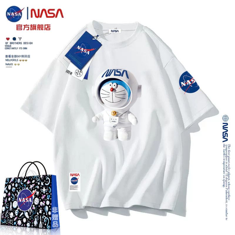 NASA官方旗艦店純棉短袖t恤男女夏季上衣青年學生寬鬆半袖體恤潮t