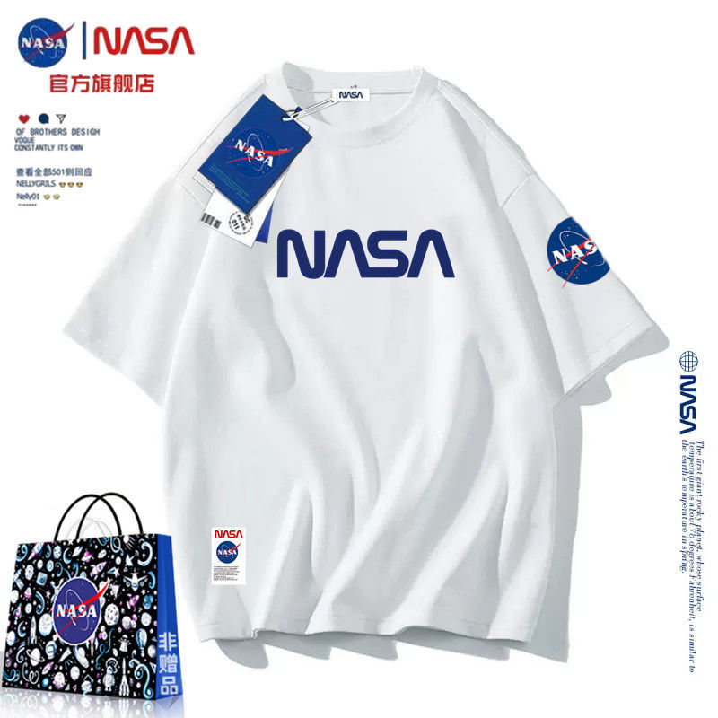 NASA官方旗艦店純棉短袖t恤男女夏天寬鬆半袖上衣休閒運動體恤短t