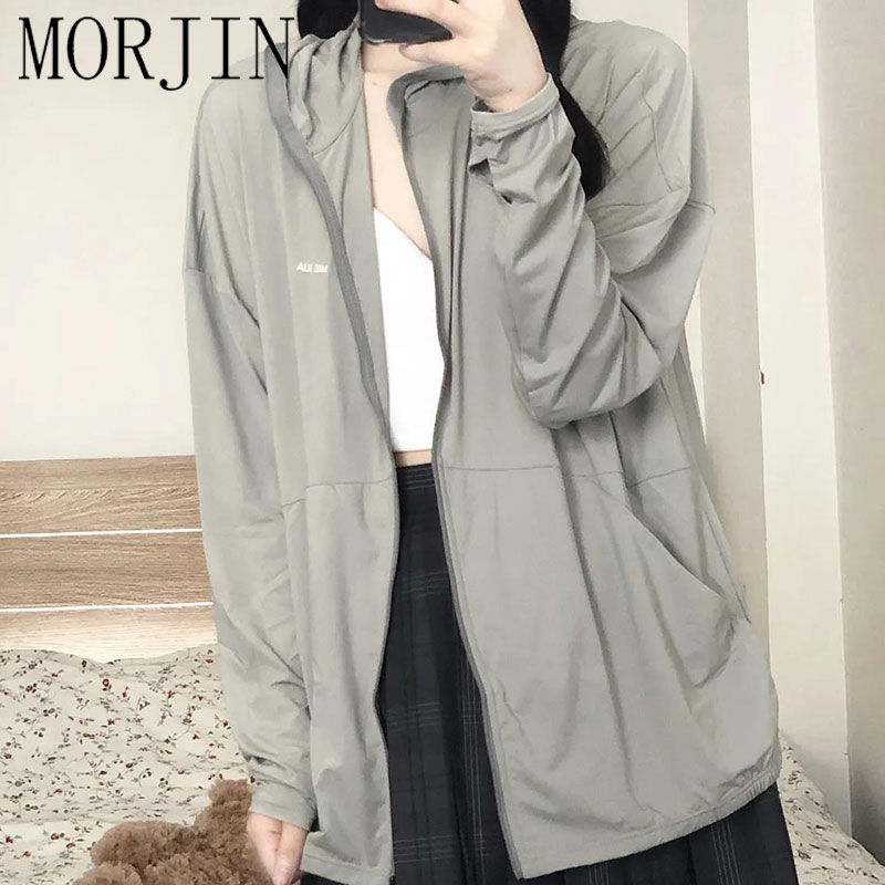 MORJIN2023 new sun protection clothing women's outer wear summer couple thin section loose breathable hooded cardigan top