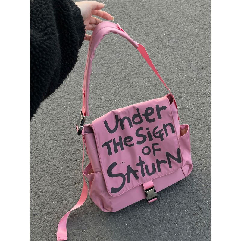  New Graffiti Shoulder Bag High School Student Messenger Bag Class Commuter Bag Tote Bag