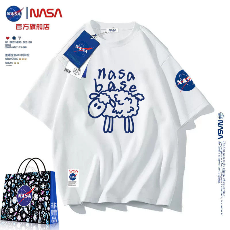 NASA官方聯名純棉短袖t恤男女小眾寬鬆百搭半袖顯瘦新款情侶上衣