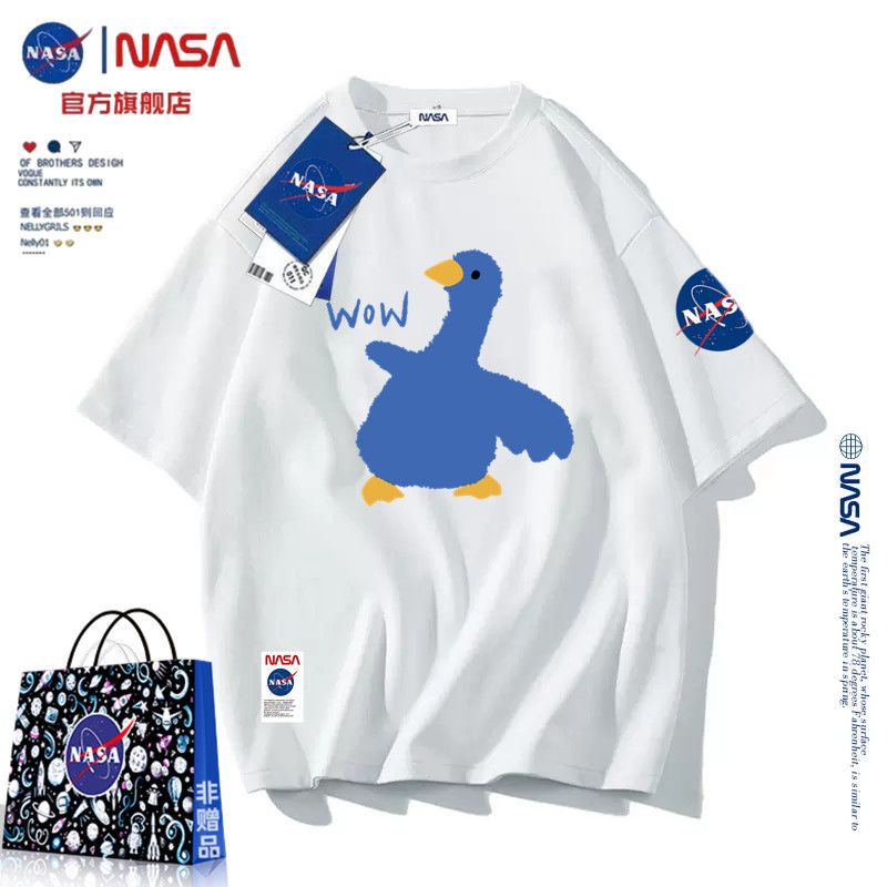 NASA官方聯名純棉短袖t恤男女ins超火潮牌寬鬆顯瘦上衣服半袖情侶
