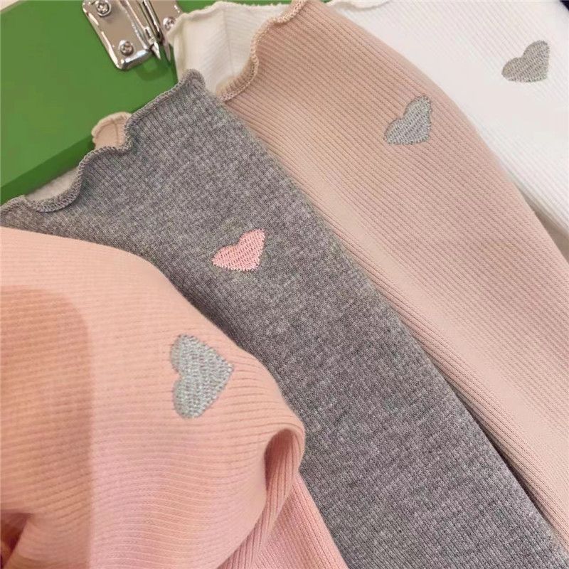 Girls' bottoming shirt spring and autumn 2023 new trendy baby style long-sleeved T-shirt autumn children's round neck inner top