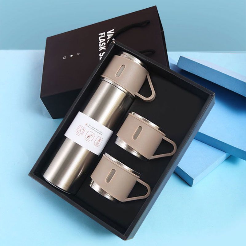 One Cup, Three Lids, High-end Gift Box Set, Silver 499 * Ml [Thickened And Heat-resistant], Not Hot To Hand【 limit branch copy kill 】 304 stainless steel heat preservation Water cup The new office Water cup high-grade business affairs Gift set