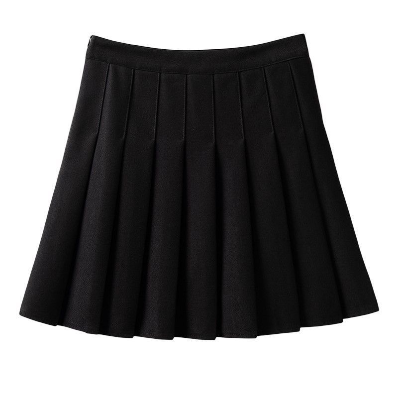 Gray pleated skirt for women spring and summer 2023 new high-waisted a-line skirt slim suit autumn small body half