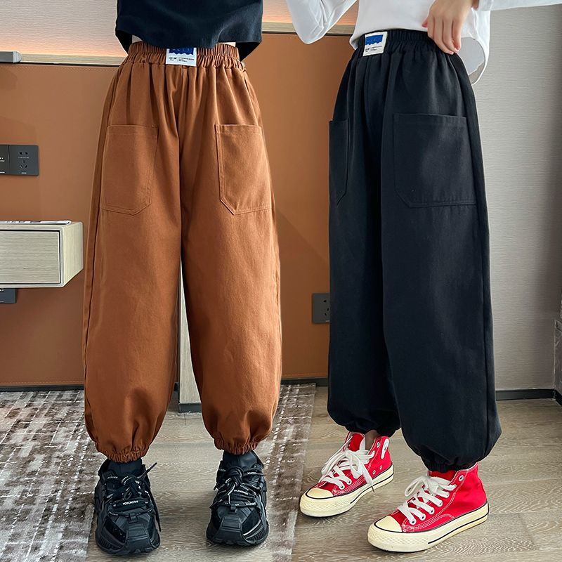 女童褲子春秋款外穿洋氣女孩休閒寬鬆春季長褲大童春裝兒童燈籠褲