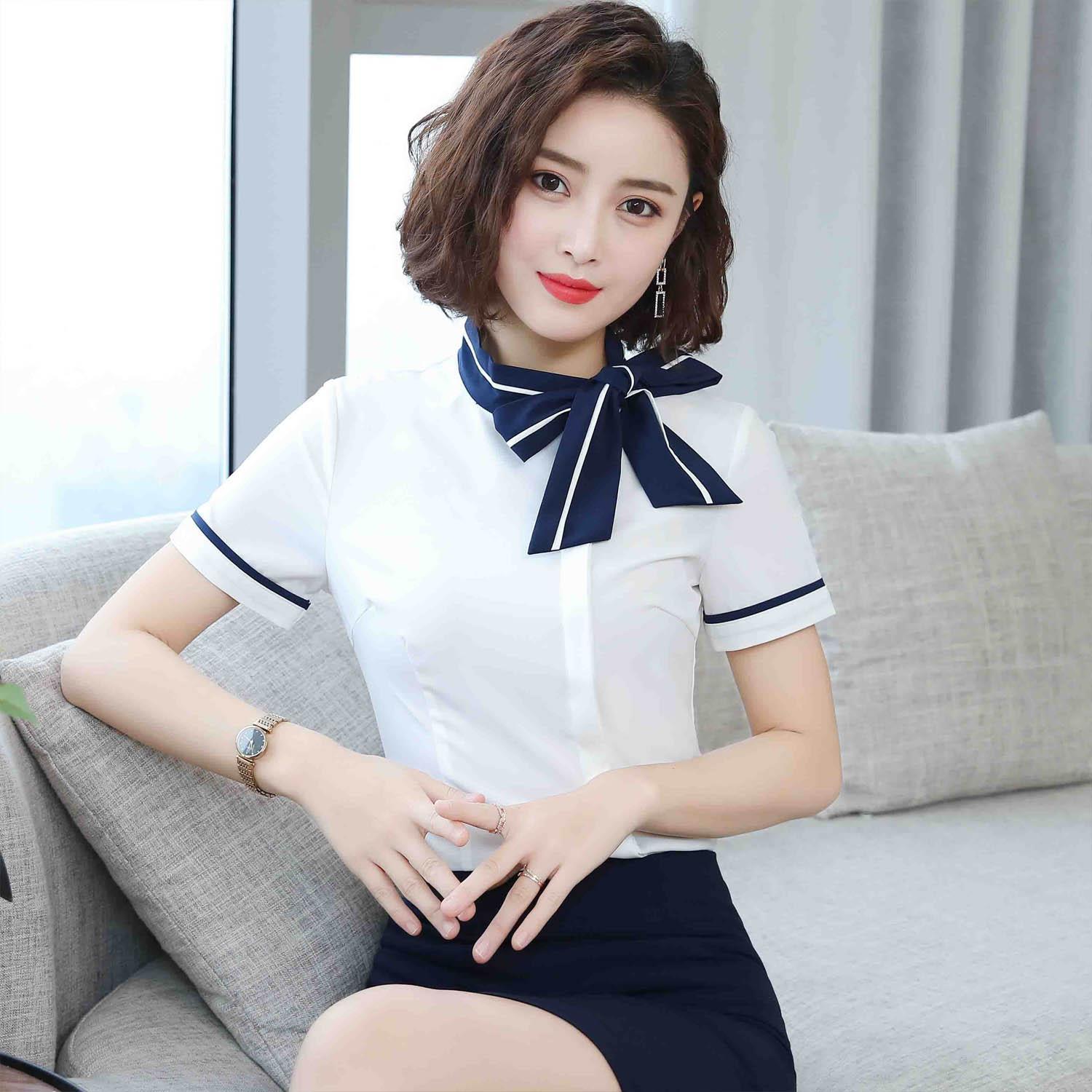High-end professional suit for women, summer temperament, fashionable jewelry, hotel front desk beautician academy work clothes, stewardess uniform