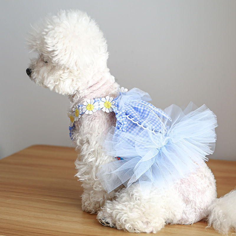 Pet cat princess gauze skirt summer dress thin section dog bichon Bomei Yorkshire Teddy clothes vest