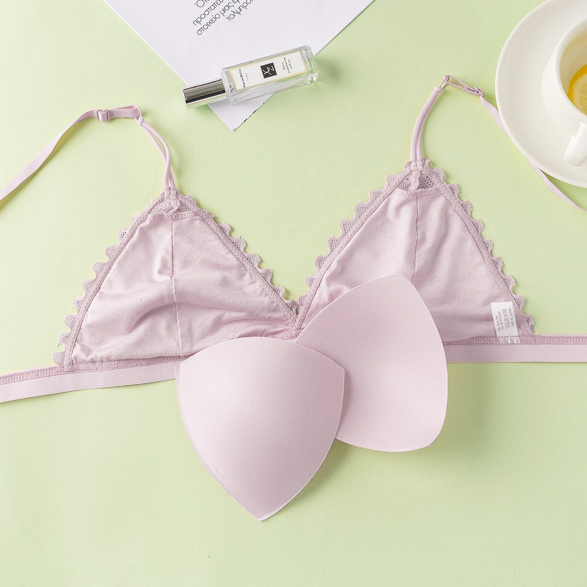 Aishoke sexy lace underwear female small chest gathered French triangle cup thin section bra without steel ring thin strap bra