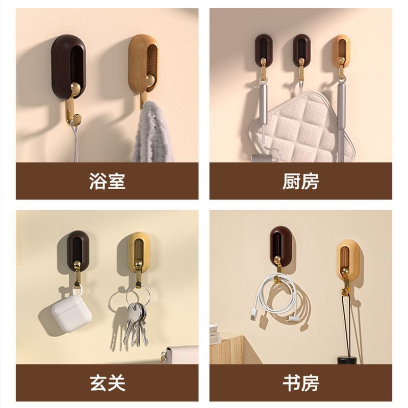 Folding hook strong rotating viscose kitchen bathroom porch door hanging clothes key free punching seamless sticky hook