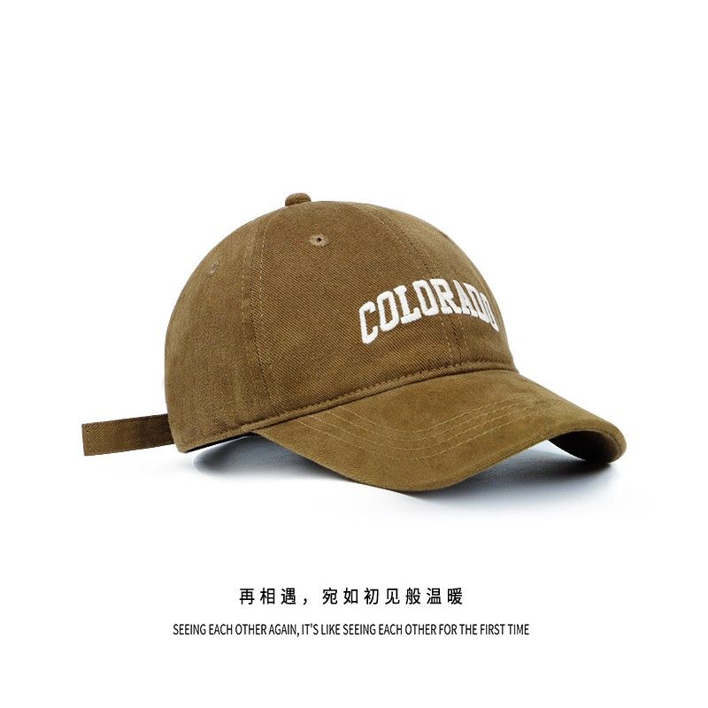 Baseball cap women's deep top big head circumference letters Korean version of all-match embroidery sunscreen face small wide curved eaves peaked hat men