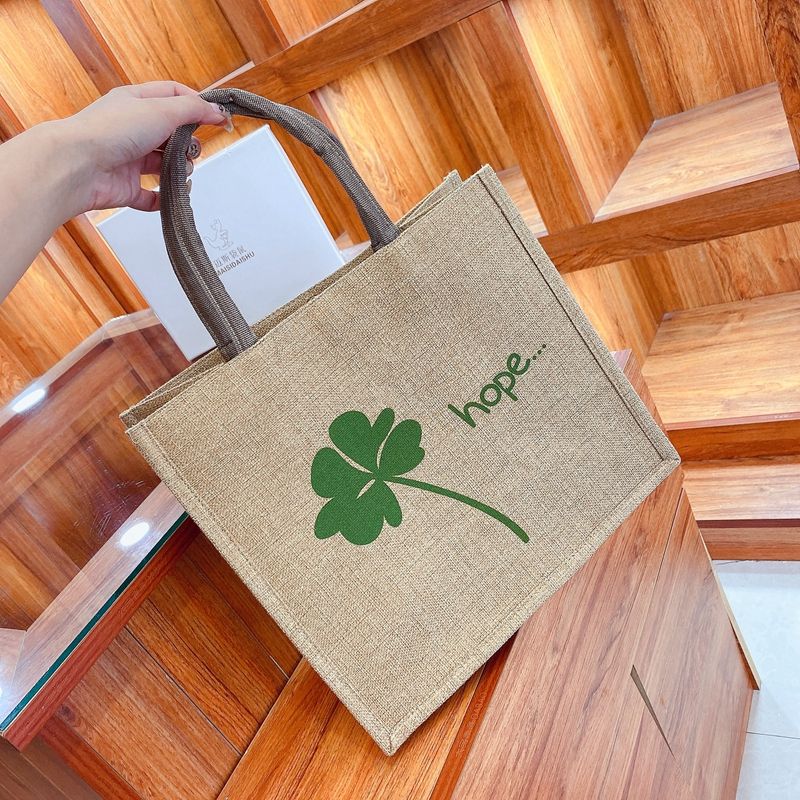 New Style Jute Nylon Briefcase Document Bag Letter Cloth Bag Large Capacity Shoulder Messenger Simple Commuter Handbag