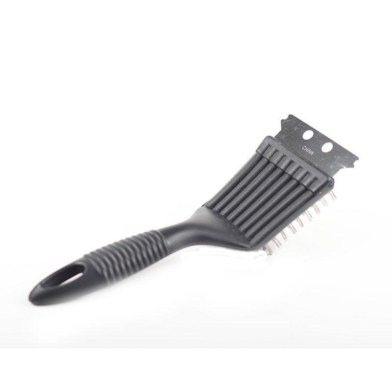 Outdoor Camping Tool Cleaning Picnic Cooking BBQ Grill 3-in-1 Right Angle Copper Wire Triangle Brush_voghion.com