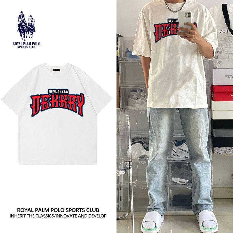 ROYAL PALM POLO美式嘻哈字母印花短袖T恤夏男ins潮牌寬鬆純棉T