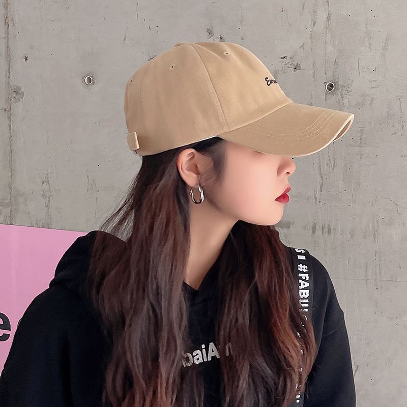 Niche peaked hat women's spring and autumn ins Korean version of the trendy brand show face small baseball cap hard top embroidery hat trendy