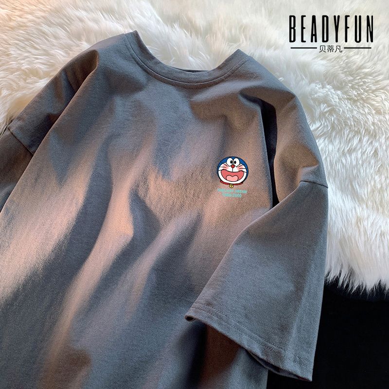 BEADYFUN新款短袖t恤男女夏季潮流五分袖寬鬆百搭小眾ins潮牌上衣