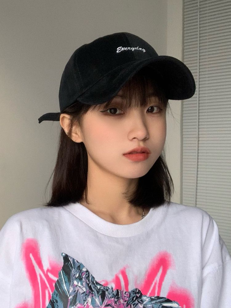 Niche peaked hat women's spring and autumn ins Korean version of the trendy brand show face small baseball cap hard top embroidery hat trendy