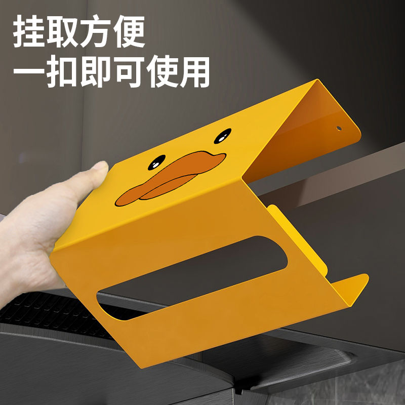 Kitchen paper towel holder without punching iron paper towel holder home napkin hanger wall-mounted cabinet door paper towel box