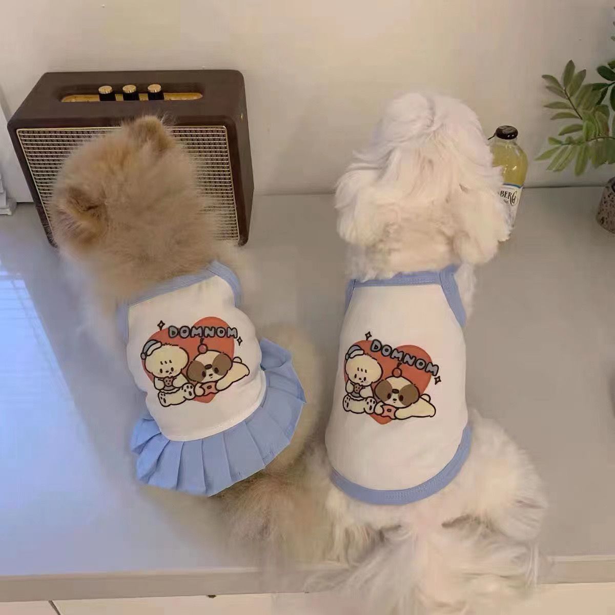Korean ins | Cute Dog Tank Top Strap Dress Parent-child Dress | Summer Pet Cat and Dog T-shirt