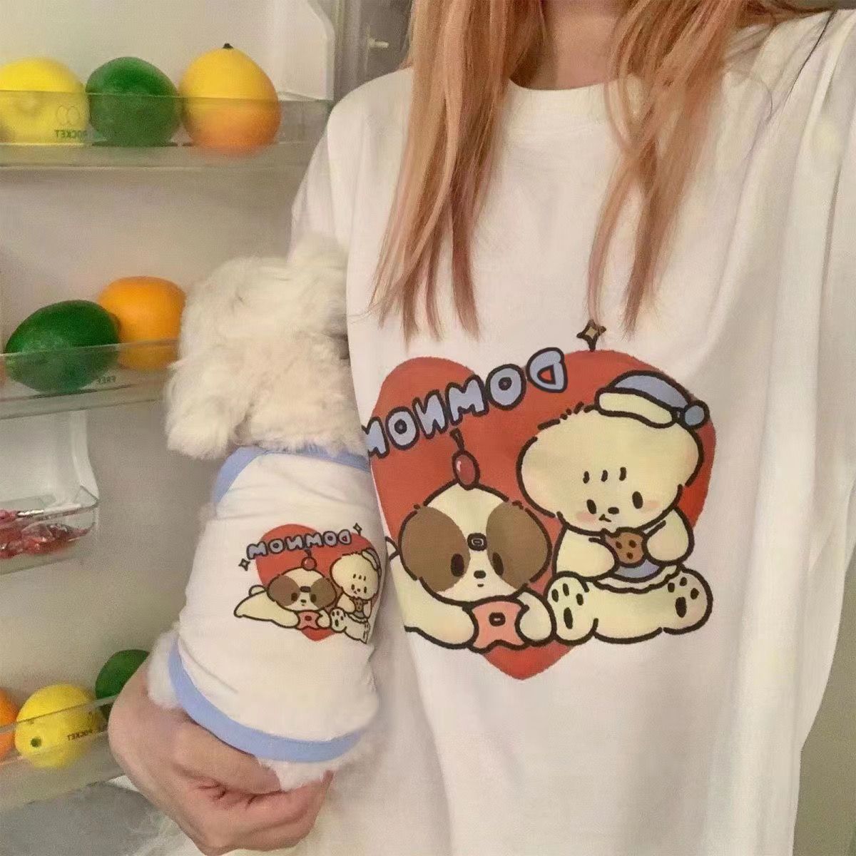 Korean ins | Cute Dog Tank Top Strap Dress Parent-child Dress | Summer Pet Cat and Dog T-shirt
