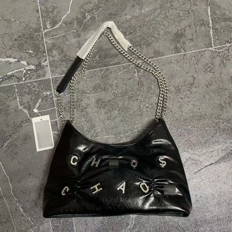 Internet celebrity designer women's bag high-end texture letter rhinestone shoulder dumpling bag large capacity chain crossbody bag
