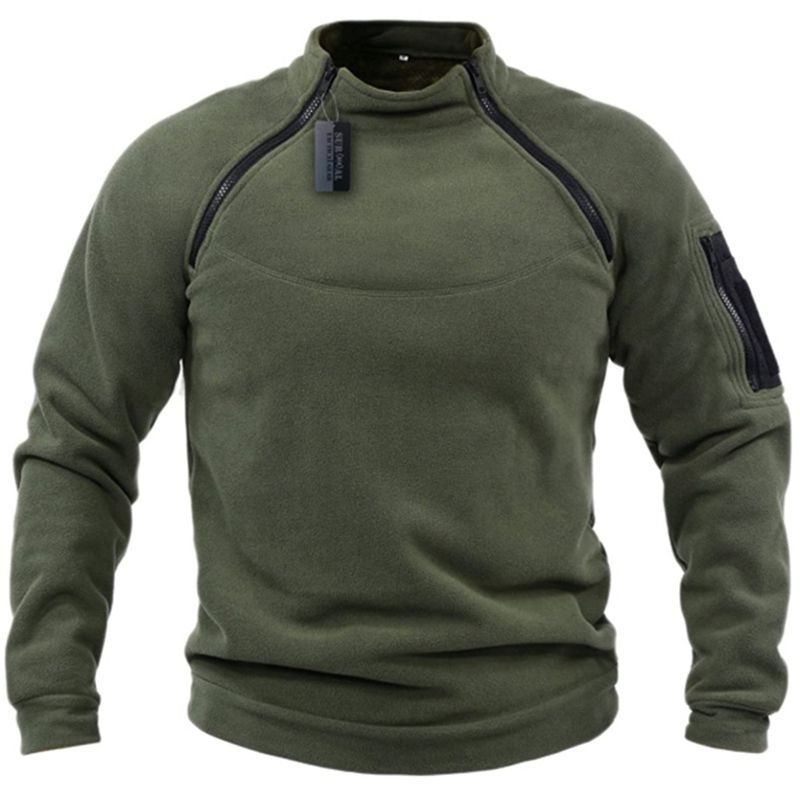 Taktischer Kapuzenpullover für europäische Herren, neue Jagdjacke für den Frühling, warmer und atmungsaktiver Fleecepullover mit seitlichem Reißverschluss_voghion.com