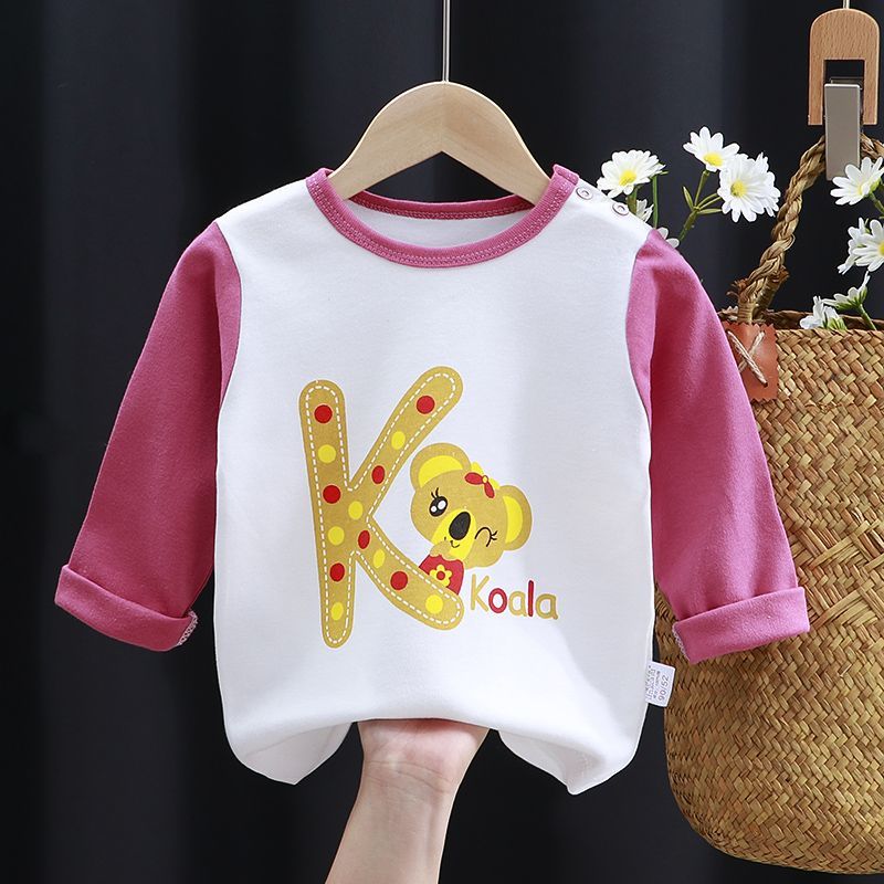 Children's long-sleeved T-shirt pure cotton boy's autumn clothes girls' bottoming shirt baby one-piece top baby clothes spring and autumn clothes 1