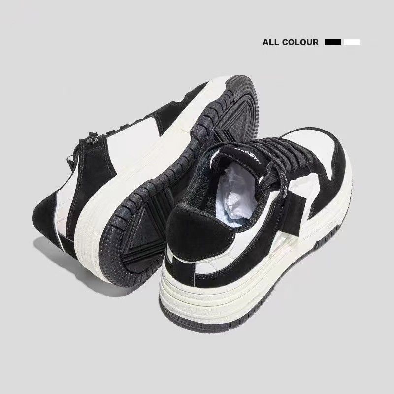 Explosive black and white panda sneakers women's  new thick-soled heightened shoes women's spring and autumn all-match casual sports women's shoes