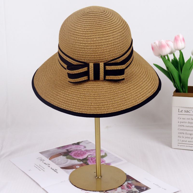 帽子女春夏秋时尚沙滩太阳帽渔夫盆帽防晒遮阳可折叠休闲遮脸草帽