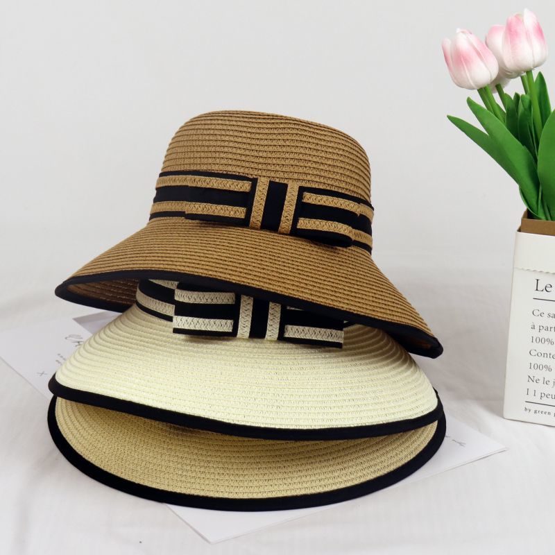 帽子女春夏秋时尚沙滩太阳帽渔夫盆帽防晒遮阳可折叠休闲遮脸草帽
